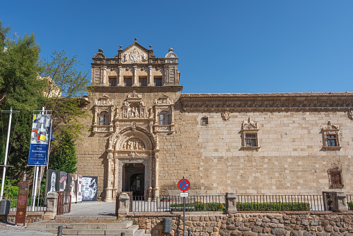 Toledo, Spain - Mar 29, 2019: Santa Cruz Museum Facade - Toledo, Spain