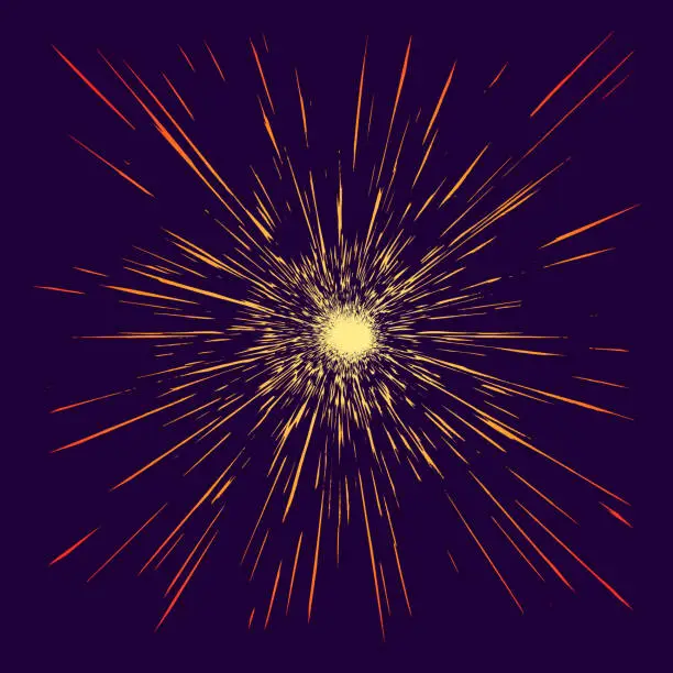 Vector illustration of Sunburst background with light beams and Zoom Effect