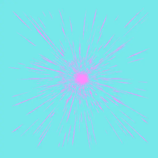 Vector illustration of Sunburst background with light beams and Zoom Effect