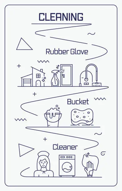 Vector illustration of Cleaning Infographic Design is editable and color can be changed. Ready and stylish design icons that follow the path on a white background.