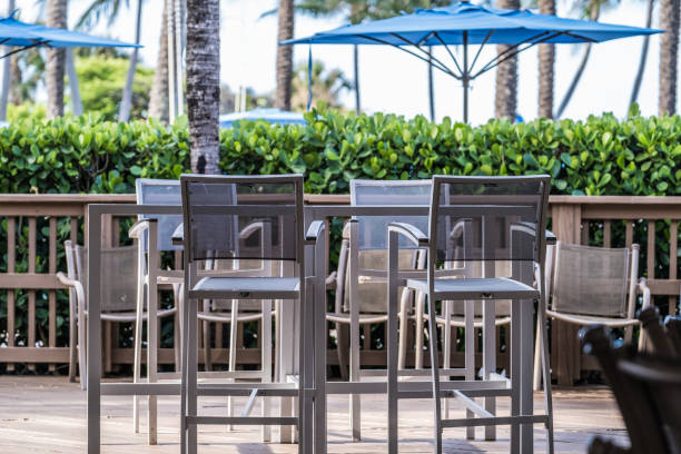 istock Chairs and Tables in a beach resort in Florida. 1526516249