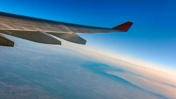 Air travel at sunrise
