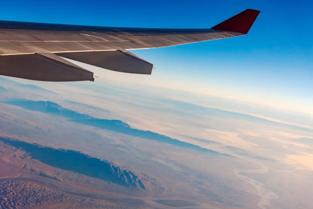 Air travel at sunrise