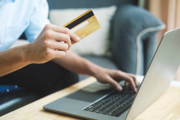 istock Customer shopping online pay by credit card. 1526694985