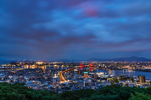 View of Kitakyushu Kokura from Takatoyama Observatory