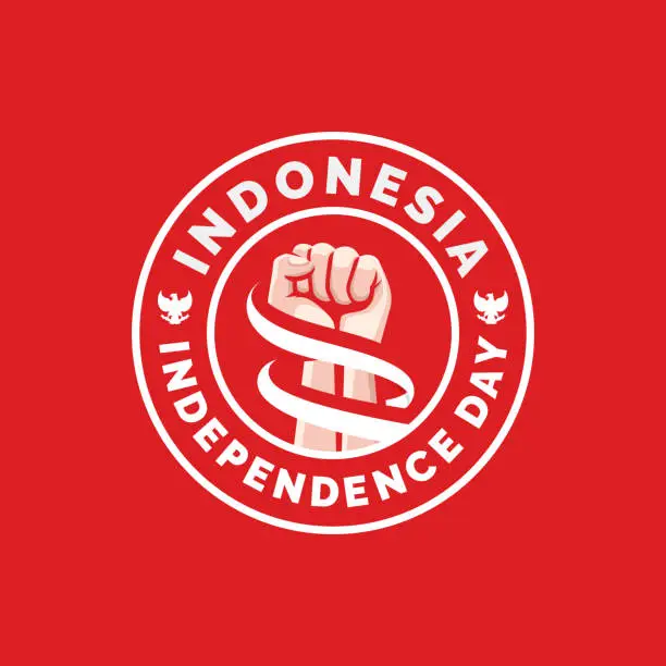 Vector illustration of Indonesia independence day logo design vector illustration