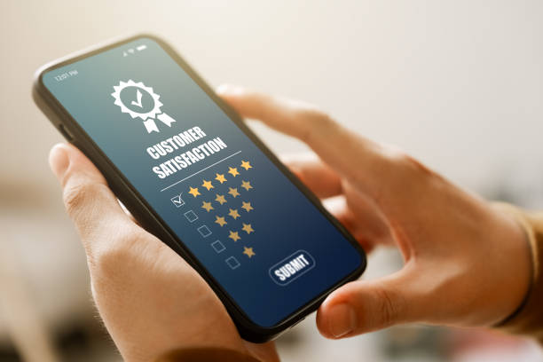 istock Customer Satisfaction Survey concept, 5-star satisfaction, service experience rating online application, customer evaluation product service quality, satisfaction feedback review, good quality most. 1526880319