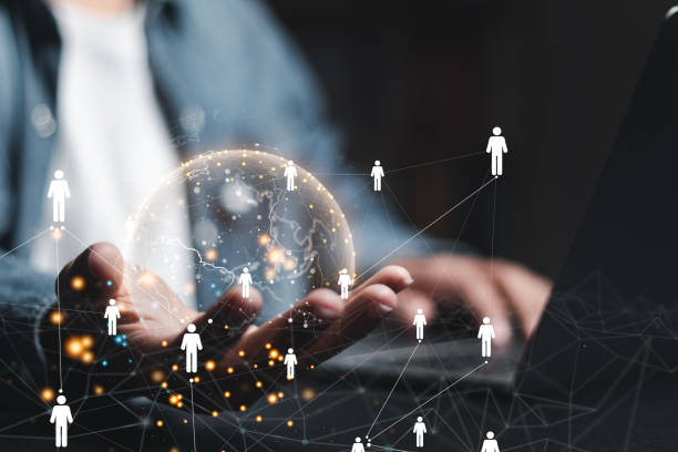 istock Human resource (HR) network structure, Business concepts and communication technology, management and recruitment, social network. 1526952108