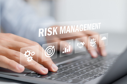 Risk management concept, Assessment for business investment and forecasting evaluation financial business.
