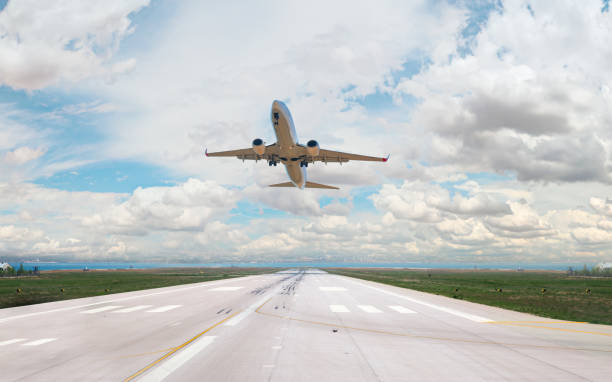 istock White Passenger plane fly up over take-off 1526987605