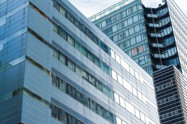 istock Modern office building window uprisen view with reflection 1526998230