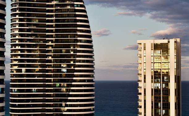 Astra Yellow, Shadow Brown, a Broadbeach evening view, Gold Coast, Queensland