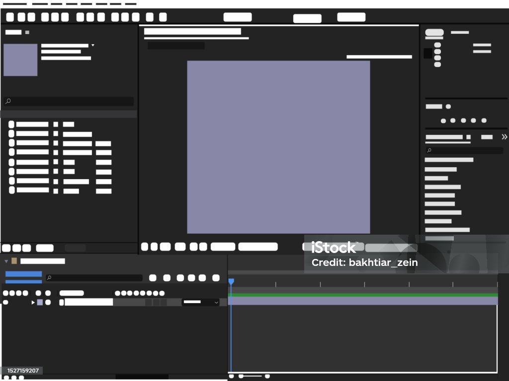 Workspace Video Editing User Interface Layout Screen Design Animation ...