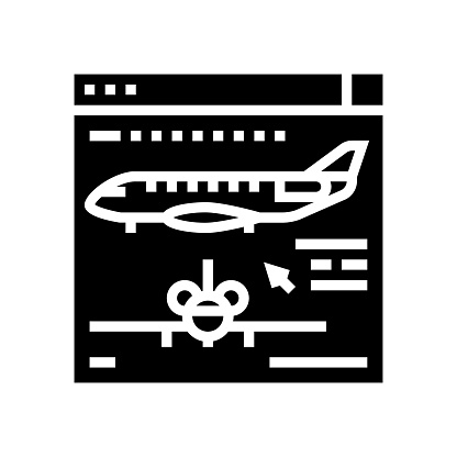 aircraft design aeronautical engineer glyph icon vector. aircraft design aeronautical engineer sign. isolated symbol illustration