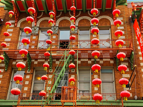 A House facade in China Town in San Francisco