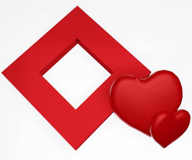 red crystal symbol in red heart shape