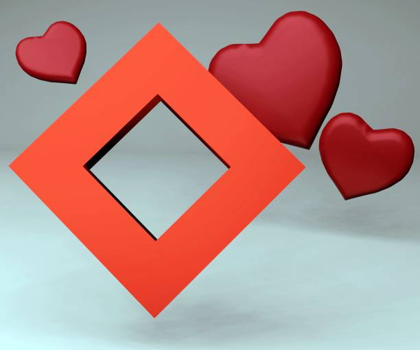red crystal symbol in red heart shape