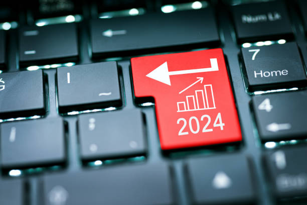 istock Enter in 2024 year with rising chart 1527332601