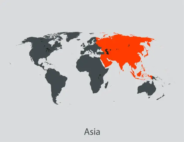 Vector illustration of Asia map