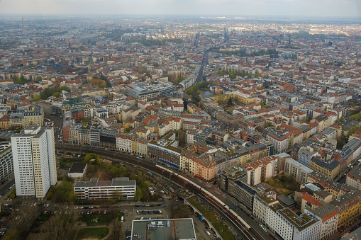 Aerial panoramic view of Berlin Germany