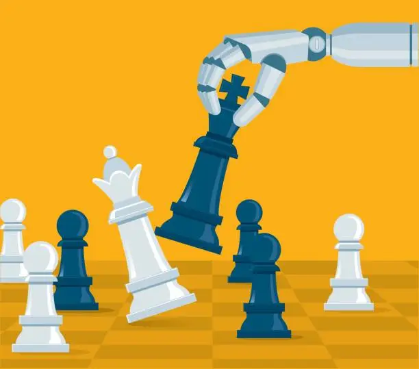 Vector illustration of Artificial Intelligence Chess