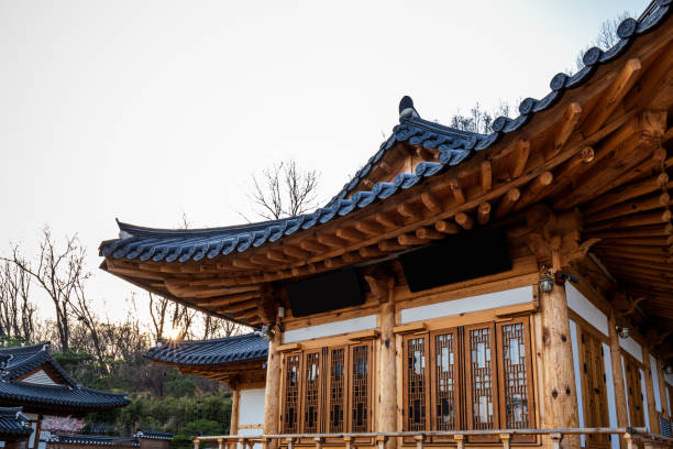 Wooden ancient Bongeunsa temple in Seoul, South Korea.