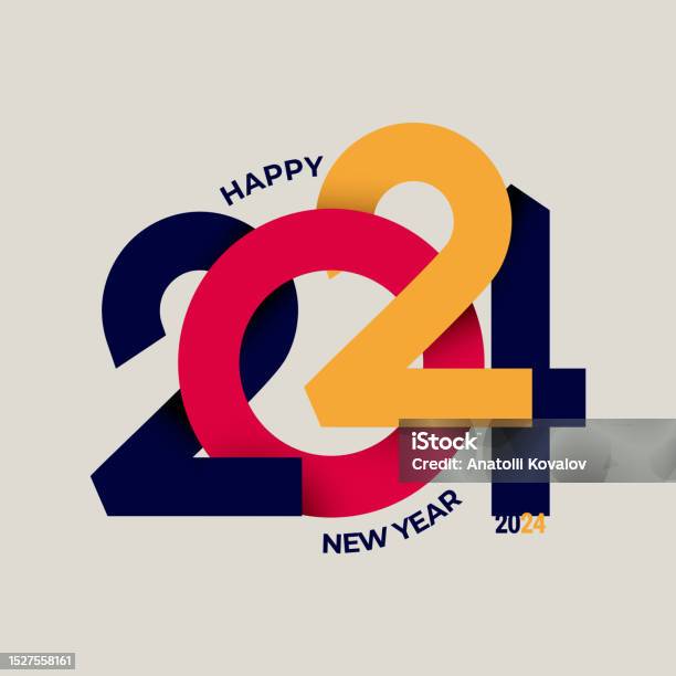 Happy New Year 2025 Typography Design Poster With Flat Style Year 2025