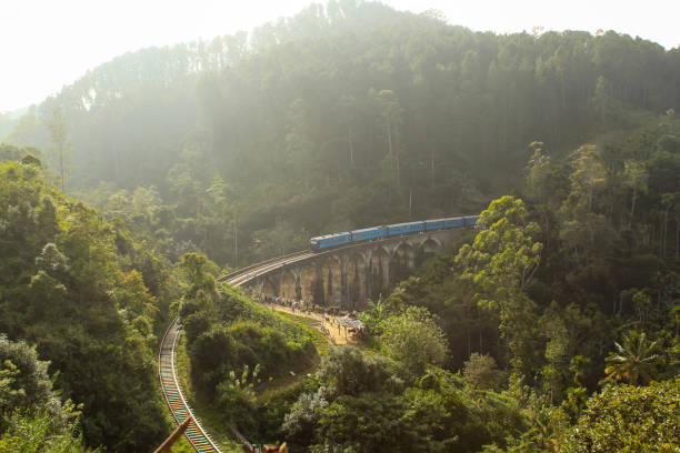 istock Train crosses Demodara nine arch bridge. Sri Lanka. 1527575293