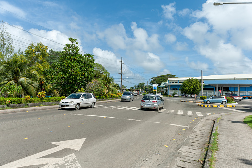 Koror, Palau - December 1, 2016: Public Street in Koror, Palau