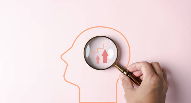istock Magnifier focus to growth mindset inside human brain. mental health positive thinking. 1527651801
