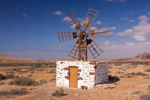 Photo of Windmill near Antigua, Fuerteventura, Canary Islands, Spain, Europe