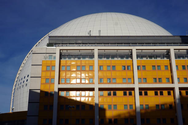 Multipurpose Avicii Arena on a sunny day in Stockholm, Sweden
