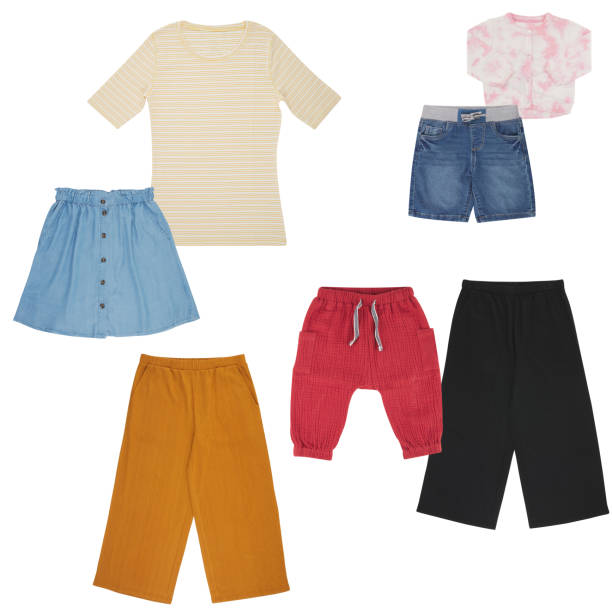 istock set clothes pants cut out, isolated white background with clipping path 1527704850