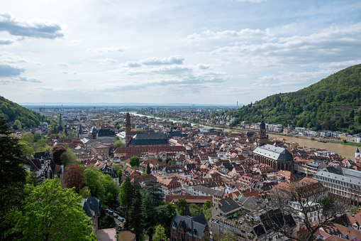 Heidelberg, Germany, October, 11, 2023 - View over the historic city of Heidelberg on the Neckar River in Autumn