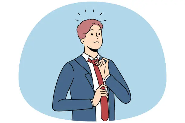 Vector illustration of Self-confident businessman in suit and tie
