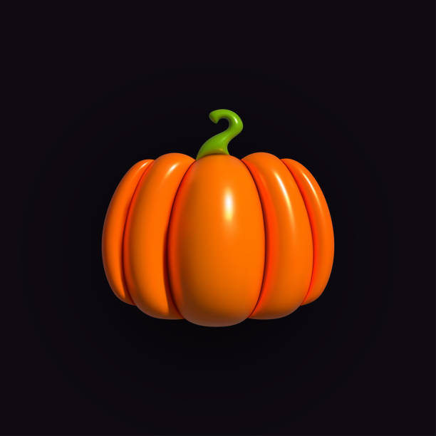 istock Pumpkin inflatable. Happy Halloween decoration element for banner and poster. Jack o Lantern. Realistic inflated 3D symbol Pumpkin icon with the plasticine effect. Vector illustration 1527828740