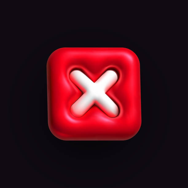istock Negative or decline sign 3d icon. Inflatable sign X. Realistic inflated 3D symbol icon with the plasticine effect. Vector illustration 1527828750