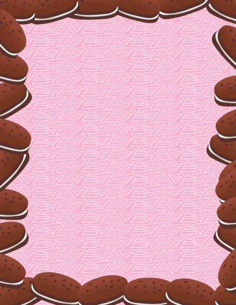 Vector illustration of Cookie Border Background with Geometric Design