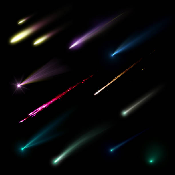 Set of comets, meteors or asteroids.