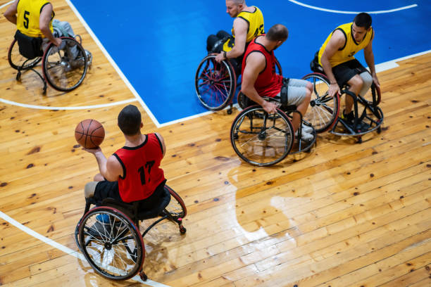 istock Looking down during a disabled basketball match 1527903418