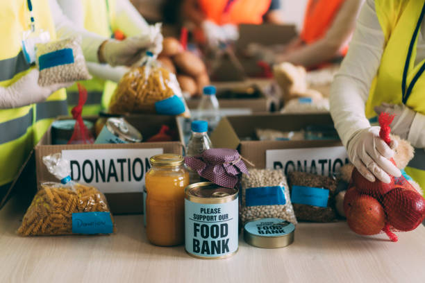 istock Food bank volunteering in process 1527925158