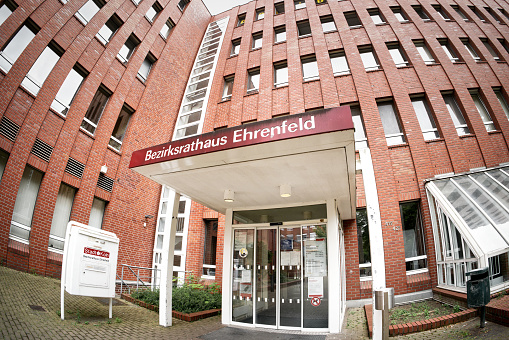 Cologne, Germany June 28 2023: building of the district town hall in the cologne district of Ehrenfeld