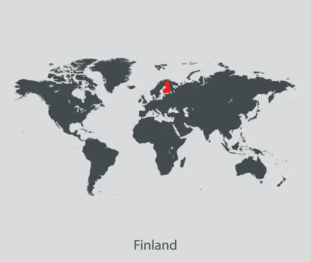 Vector illustration of Finland map