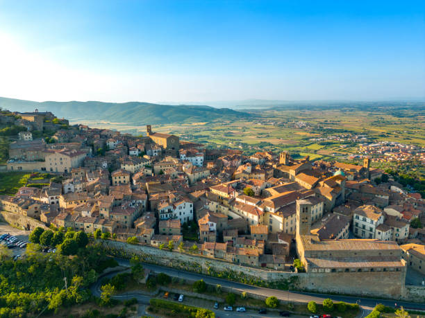 istock Cortona Tuscan town from drone 1528006356