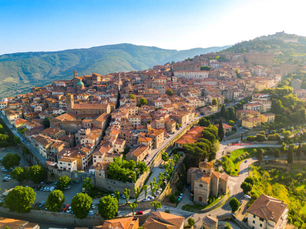 istock Cortona Tuscan town from drone 1528006416