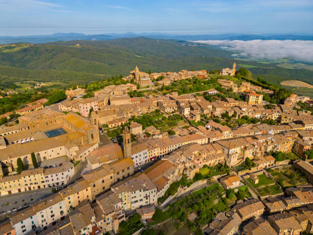 istock Montalcino Tuscan town from drone 1528014066