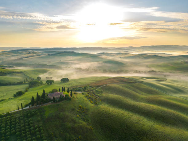 istock Tuscan landscape Pienza, Val d'Orcia from drone 1528014265