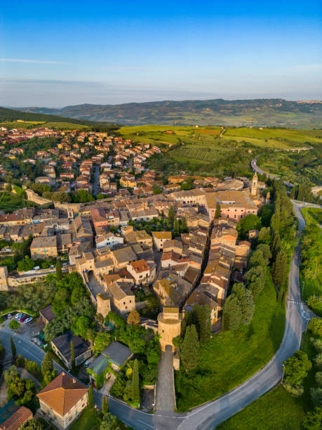 istock San Quirico d'Orcia from drone 1528014284