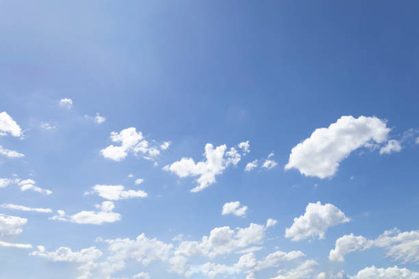 istock Snow white cumulus clouds scattered in the blue sky at afternoon 1528017552