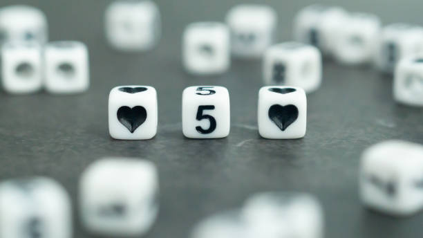istock 5 number in white block letter beads. Fifth anniversary concept 1528100939